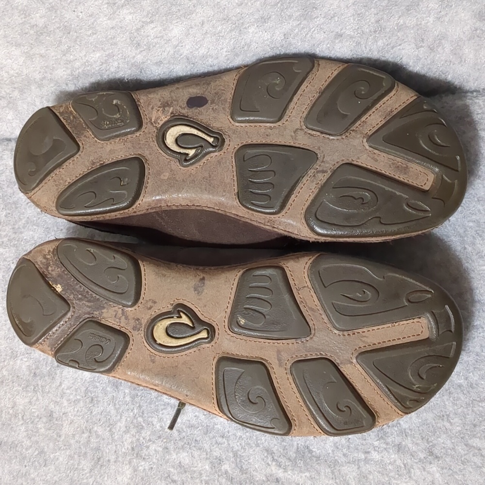 Olukai Ohana Lace-up Oxford Suede Brown Shoes Size 9 - Picture 6 of 10